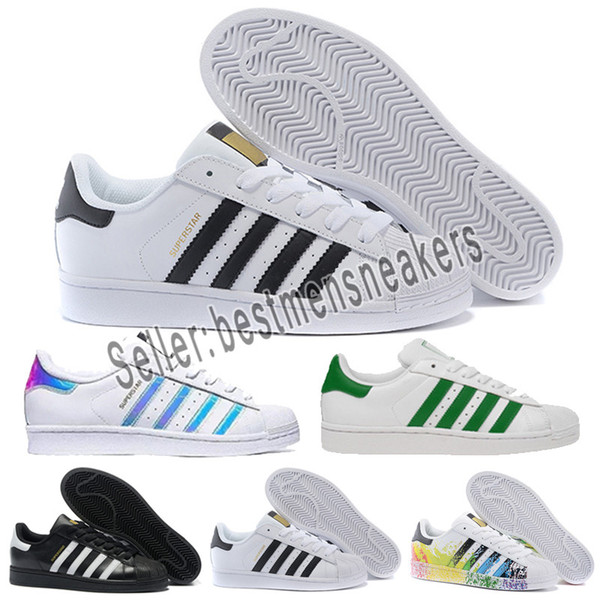 2019 Originals Superstar White Hologram Iridescent Junior Superstars 80s Pride Sneakers Super Star Women Men Sport Casual Shoes EUR 36-44