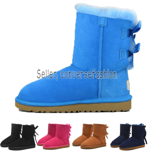 Womens Designer winter snow Boots Australia fashion WGG tall boots U G leather Bailey Bowknot women's bailey SHORT bow Knee WOMEN men shoes