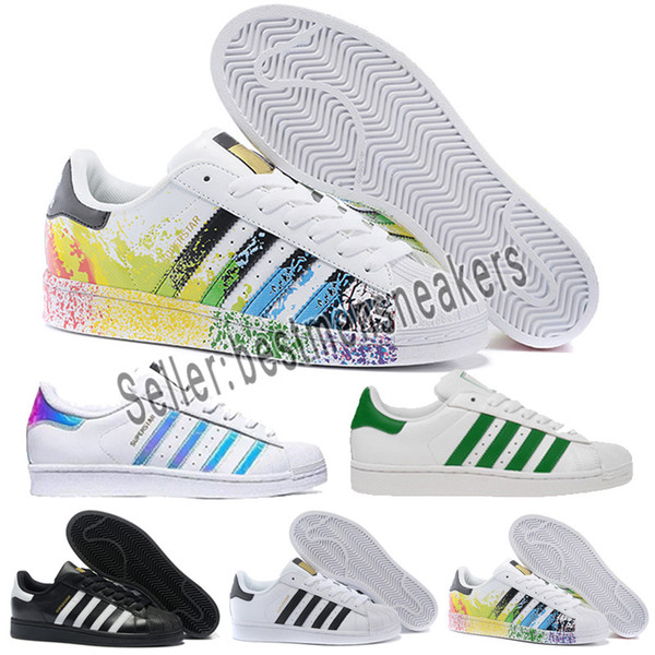 2019 Originals Superstar White Hologram Iridescent Junior Superstars 80s Pride Sneakers Super Star Women Men Sport Running Shoes 36-44
