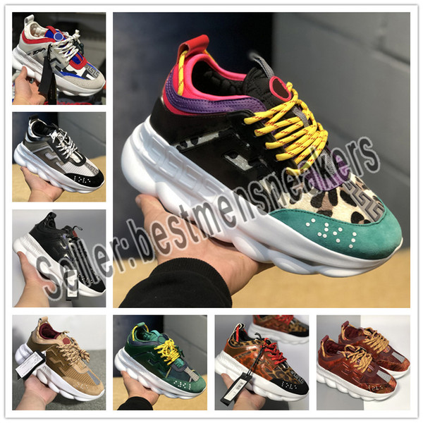 New Luxury Chain Reaction Brand mens Designer shoes Trainers Casual ace Shoes Lightweight Chain-linked Rubber designer sneakers size 35-45