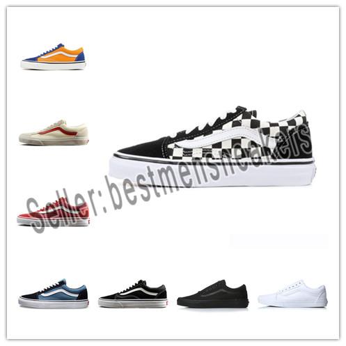 Brand old skool sk8 fear of god hi men women canvas sneakers black white YACHT CLUB red blue fashion skate casual shoes