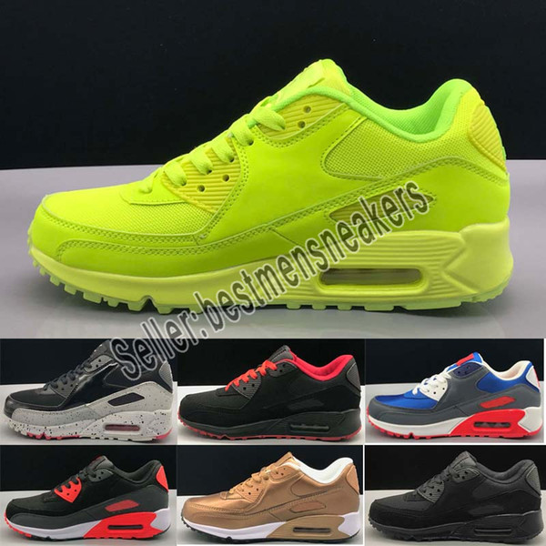 Sell 2019 New Air Cushion 90 Casual Running Shoes Men Women Cheap Black White Red 90 Sneakers Classic Air90 Trainer Outdoor Walking Shoes
