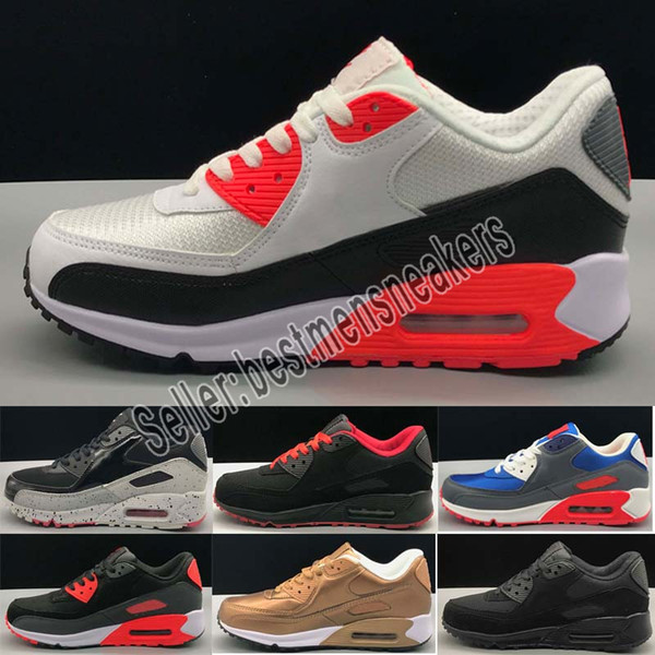 Men Sneakers Shoes Classic 90 Men and woman Shoes Sports Trainer Air Cushion Surface Breathable Sports Shoes 36-45