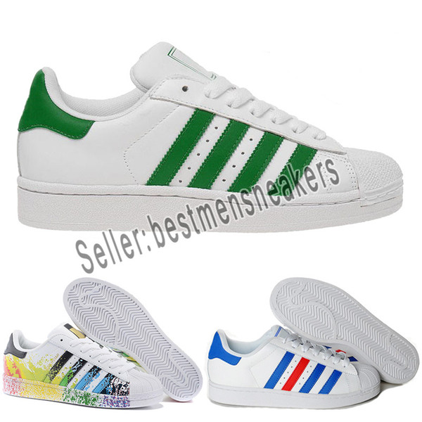 2019 Super Star White Hologram Iridescent Junior Superstars 80s Pride Womens Mens Trainers Superstar Casual Shoes Size 36-44