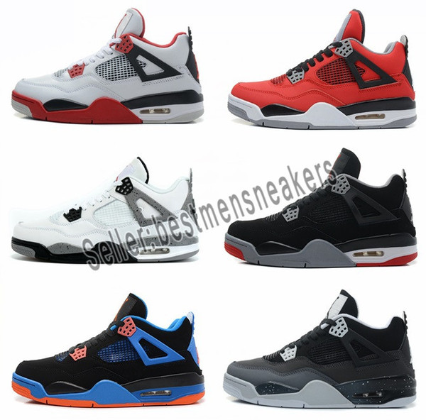 High Quality 4 New Bred White Cement Pure Money Basketball Shoes Men Women 4s KAWS Tattoo Royalty Toro Bravo Sports Sneakers