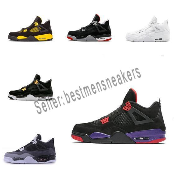 Top 4 4s Men Basketball Shoes New White Laser Black Cat Thunder Military Blue 2019 Designer Shoes Sport Sneakers