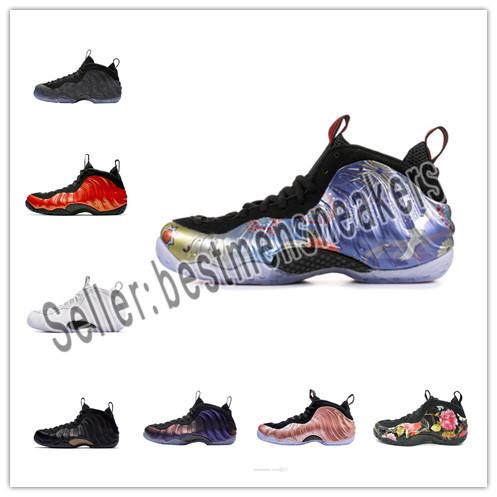 2019 Foam One Abalone Habanero Red Floral Penny Hardaway Men Basketball Shoes Cheap Black Metallic Gold Alternate Galaxy Fleece Sneakers