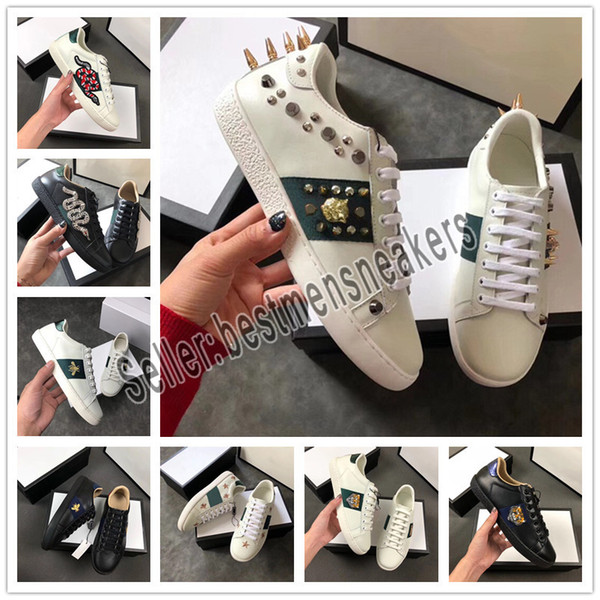 Cheap Snake Designer Men Women Sneaker Casual Shoes Low Top Leather Sneakers Ace Bee Stripes Shoe Walking Sports Trainers Tiger