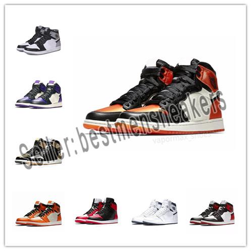 New 1 High OG Bred Toe Banned Game Royal Basketball Shoes Men 1s Top 3 Shattered Backboard Shadow Sneakers High Quality
