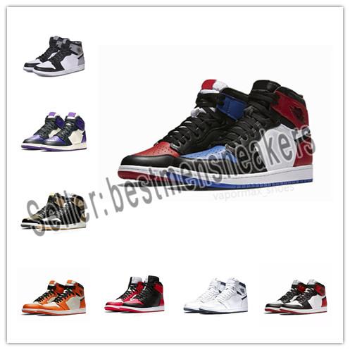 1 High OG Mens Basketball Shoes Banned Bred Toe Shadow Gold Top Best Quality Designer Mens Athletics Sneakers Trainers 36-47