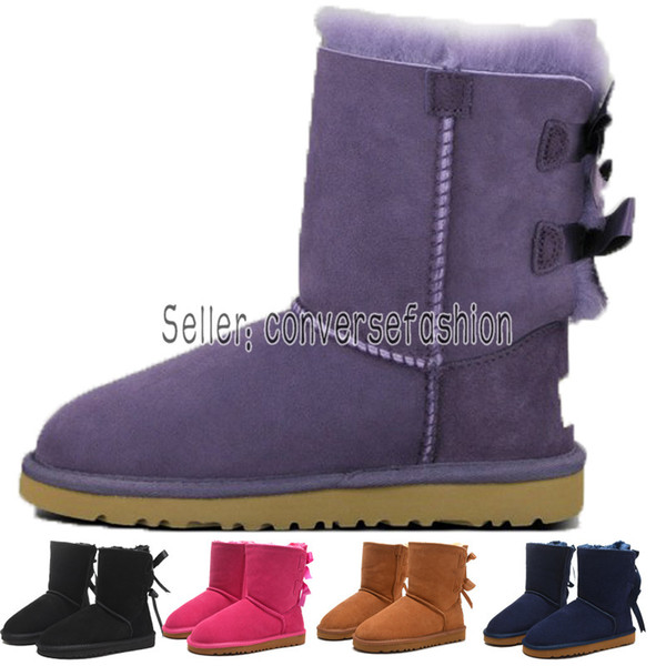 2019 winter Australia Classic snow Boots High Quality WGG tall boots real leather Bailey Bowknot women's bailey bow Knee Boots shoes