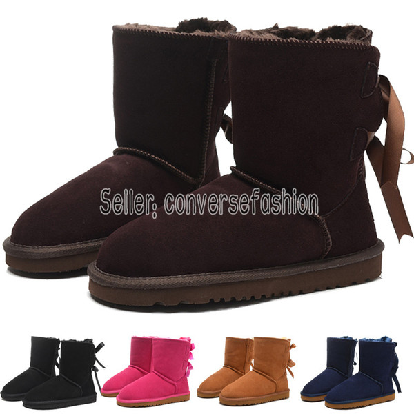 Hot New WGG Women's Australia Classic tall Boots Women girl boots Boot Snow Winter boots fuchsia black blue red leather bow-knot shoes