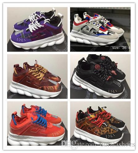 New Colors Chain Reaction Sneaker trainers mens women sneaker light weight chain linked rubber sole luxury brand designer fashion shoes