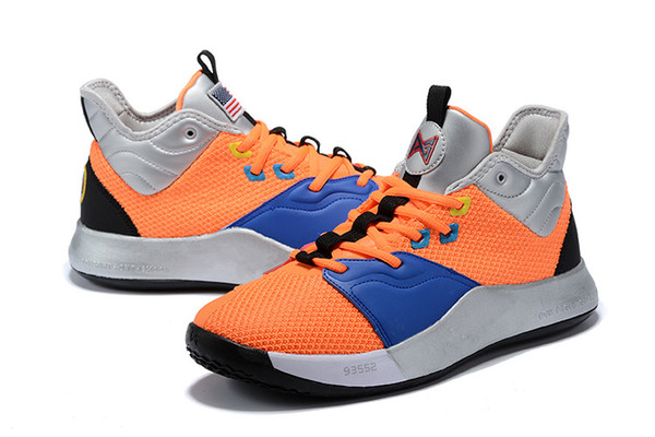 Wholesale 2019 PG 3 3S III P.G NASA Black White Basketball Shoes PG3 Starry Blue Orange Outdoor Sports Sneakers Size 40-46