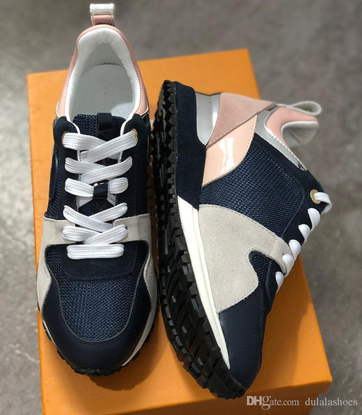 NEW Designer sneakers Brand Woman Man Shoes Leather Mesh Mixed Color Trainer Runner Shoes Unisex Size US 5-11.5