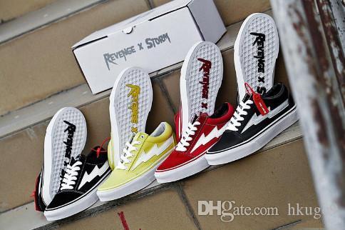 REVENGE x STORM Old Skool Kanye High-Top Adult Women Men's Canvas Shoes Skateboarding Shoes Casual Sneaker Skate Shoes