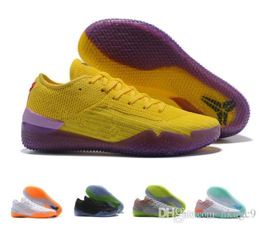 NEW 2018 Kobe 360 AD NXT Yellow Orange Strike Derozan Basketball Shoes Cheap AAA+ quality Mens Trainers Wolf Grey Purple Sneakers Size 7-12