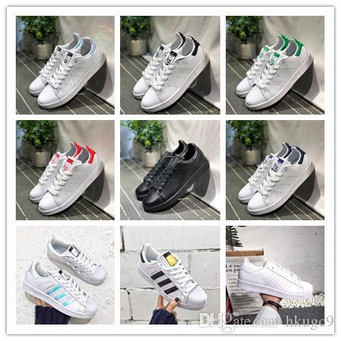 2018 Top Superstar White Hologram Iridescent Junior Superstars 80s Pride Sneakers Super Star Women Men Stan Smith Sport Shoes 36-44