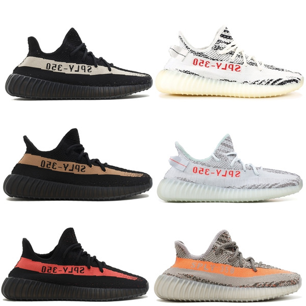 High Quality Static 350 Mens Running Shoes V2 Butter White Beluga Real Zebra Semi 350 Men Women Shoes Sports Sneakers Size 36-46