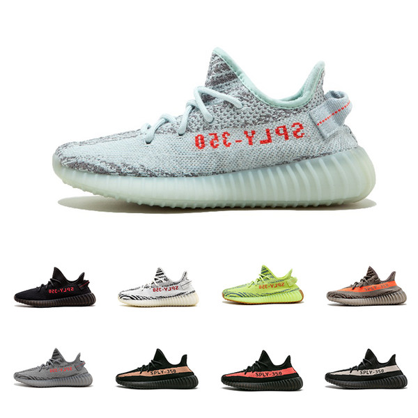 Butter Static 350 Designer Shoes Mens Bred Semi Frozen Yellow Sesame Kanye West Running Shoes womens Cream white Zebra Sneakers US 5-12