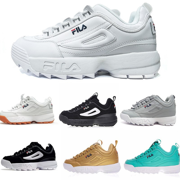 2019 Disruptors 2 Men Women Sawtooth Running Shoes Designer Triple White Black Grey Green Gold platform sneakers Trainer Chaussures shoes