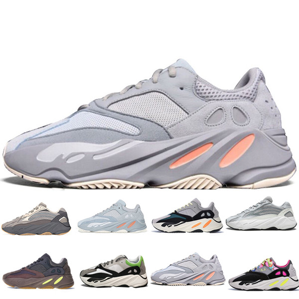 Designer 700 Wave Runner 2019 Mauve Solid Grey Men Running Shoes Best Quality Kanye West Designer Shoes Sport Sneakers 36-46