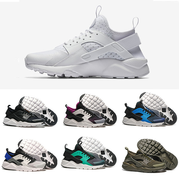 Hot Sale Men Women Huarache IV 4 Running Shoes Grey Red Green Triple black white Blue Classicl Trainers Sport Athletics Sneakers Eur 36-45