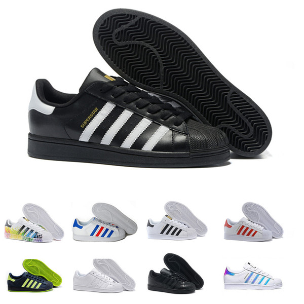 Free Shipping Superstar White Black Pink Blue Gold Superstars 80s Pride Sneakers Super Star Women Men Sport Casual Shoes EU SZ36-45