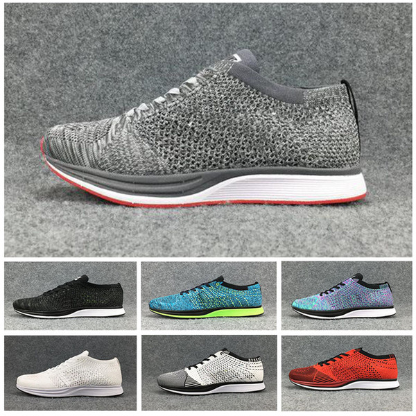 2018 Hot Air Zoom Mariah Fly Racer 1 Women Mens Athletic all black red green Casual Shoes weaving Racer Sneaker Trainers Good quality