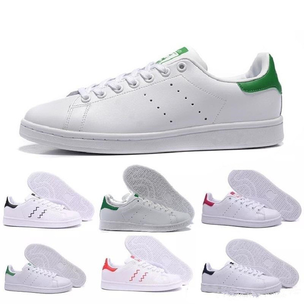 New Cheap stan smith classic men womens Casual shoes smiths Triple black white red men outdoor leather sports trainer sneakers size 36-44
