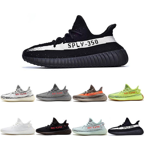 designer shoes mens 350 V2.0 Yellow Off Semi Frozen Cream White Zebra Bred Beluga Kanye West Running women Shoes Sneakers size 36-46