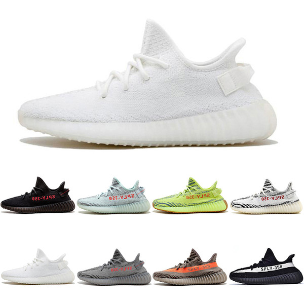 350 V2 Static Running Shoes for men women Sesame Butter Bred Blue Tint Zebra Sneakers cream white yellow 2019 woman shoes mens trainers