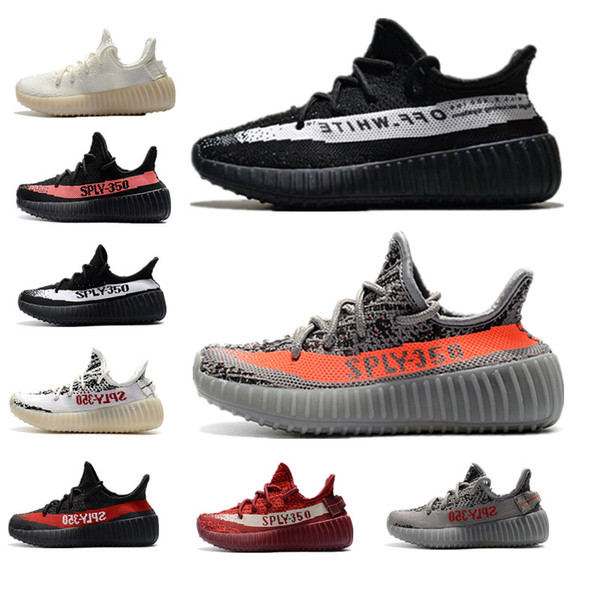 2018 new color sesame oil ice yellow 36-46 350 v2 designer shoes Sply black red 350 men and women running shoes with frame