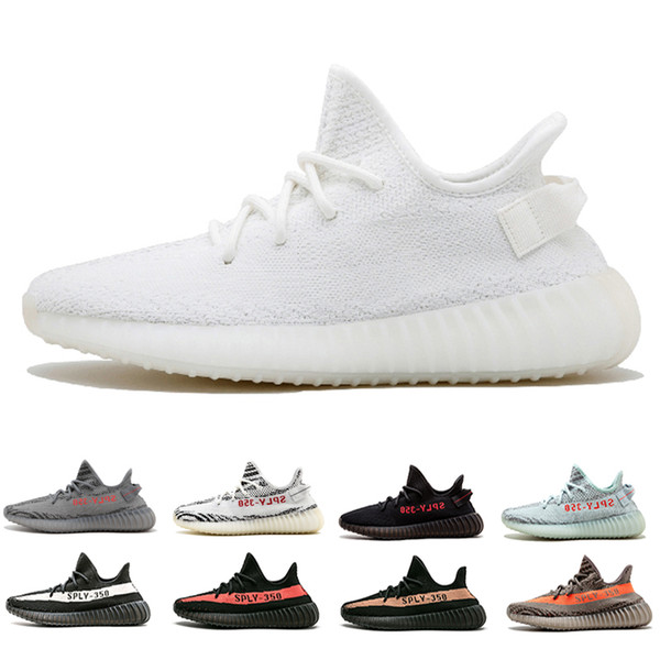 New 350 V2 True Form Hyperspace Clay Static 2019 Kanye West Men Running Shoes Zebra Bred Women Designer Sports Sneakers Trainers Shoes 36-46