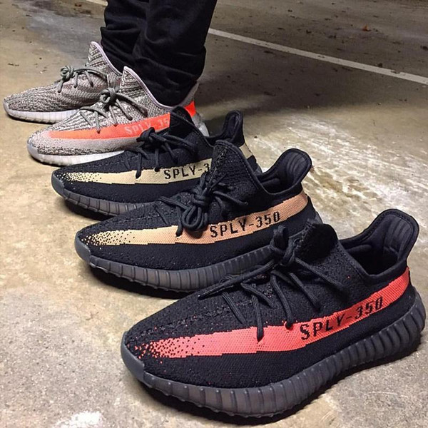 350 V2 Running Shoes Zebra Beluga Butter Kanye West Men Women Black White Red Pink Runner Athletic Designer Sneakers Size 36-45