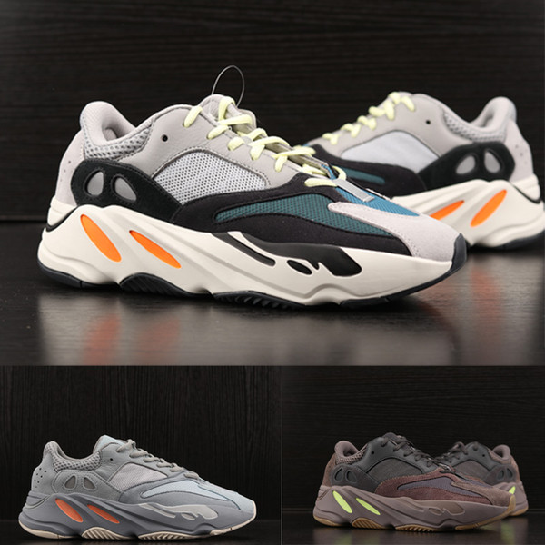 Kanye West 700 Wave Runner Running Shoes For Mens Womens 700s V2 Static Sports Sneakers Mauve Solid Grey Luxury Designer Shoes Size 36-46