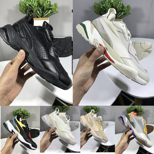 2019 Newest Thunder Spectra Doing Old Genuine Leather Casual Old Dad Shoes Thunder Spectra Women Genuine Leather Running Sneakers