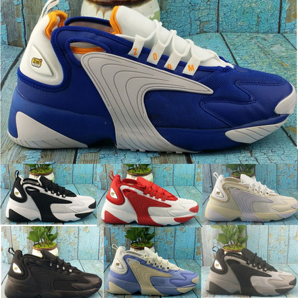 Newest Zoom 2K Sail White-Black Navy Orange Mens Outdoor Sports Shoes 90s basketball style M2k Tekno model Fashion Men Designer Sneakers