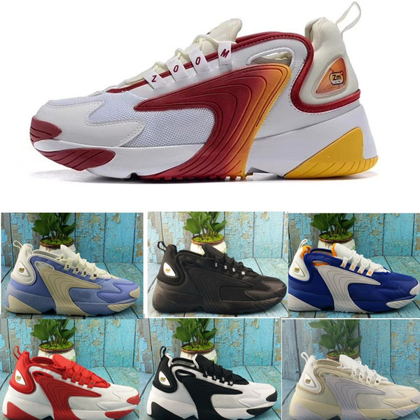 M2k Tekno Zoom 2K Men Casuall Shoes 2000 Black Sail White Orange Navy Good Quality Designer Sports Shoes Mens Trainer Size 7-12