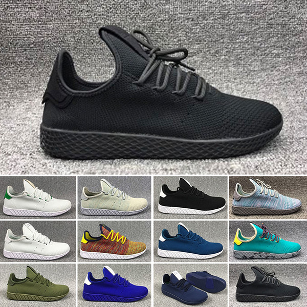 2018 Tennis Hu Mens Running Shoes Pharrell Williams x Stan Smith Women Runner Sports Shoe White Green Trainers Designer Sneakers