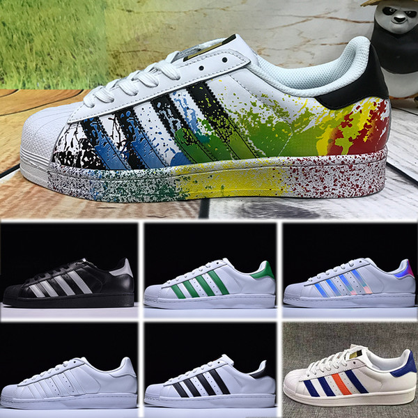 2018 NEW Originals Superstar White Hologram Iridescent Junior Superstars 80s Pride Sneakers Super Star Women Men Sport Running Shoes
