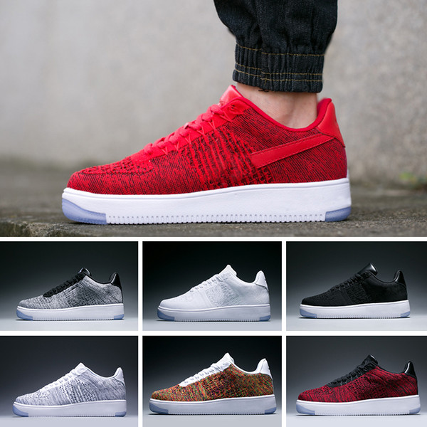 2018 Free shipping New fly one forces Classical All White black High Fly line men women Casual Shoes Forceing Shoes size 36-45
