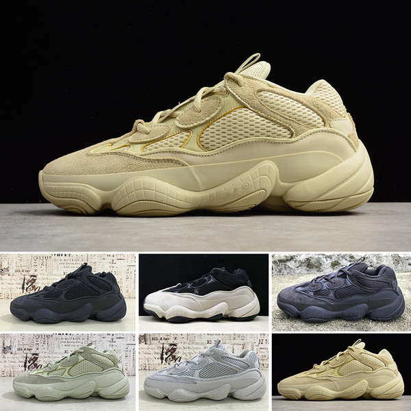 Find Similar 50 New Salt 500 Kanye West Running Shoes With Original Box 2019 Designer Men Shoes Super Moon Yellow Blush Desert Rat 500 Spor