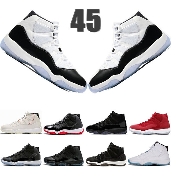 11s Basketball Shoes Concord 45 Platinum Tint Prom Night gym red 11 Bred womens Mens Designer trainers sneakers size 5.5-13