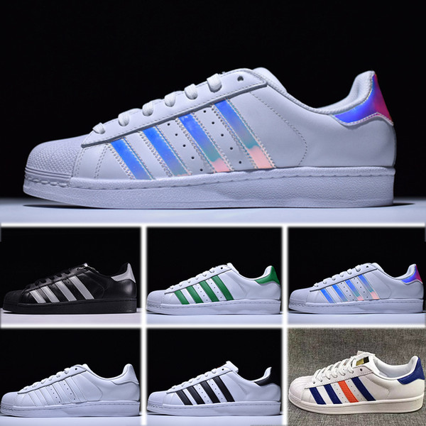 Free Shipping Superstar White Black Pink Blue Gold Superstars 80s Pride Sneakers Super Star Women Men Sport Casual Shoes EU SZ36-45