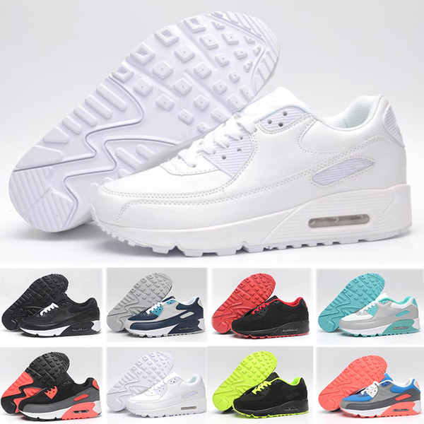 2018 NEW Mens casual Shoes classic 90 Men casual shoes Black Red White Sports Trainer Cushion Surface Breathable Sports Shoes 40-45