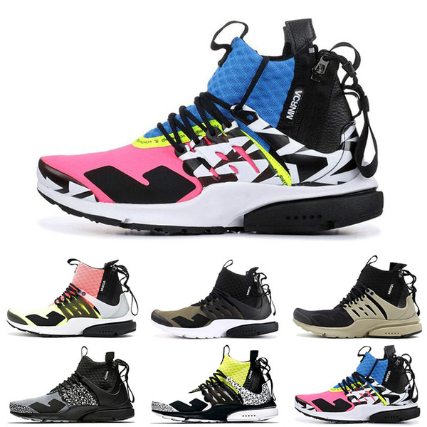 Fashion Acronym x presto mid shoes mens trainers women designer sneakers white black pink Multi color running shoes casual shoes size 36-45