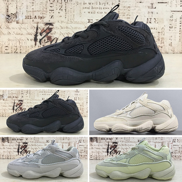 2019T 2019 Utility Black 500 Running Shoes Men Women Salt Blush Super Moon Yellow Designer Shoes Desert Rat 500 Sport Sneakers 36-46