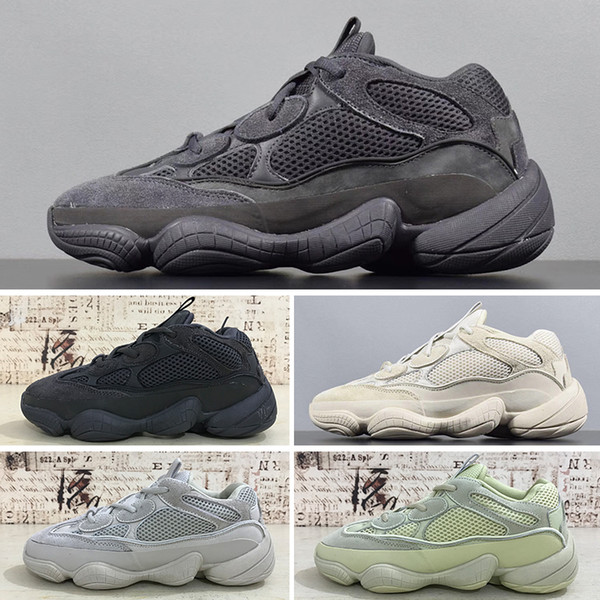 2019T New Salt 500 Kanye West Running Shoes With Original Box 2019 Designer Men Shoes Super Moon Yellow Blush Desert Rat 500 Sport Sneakers