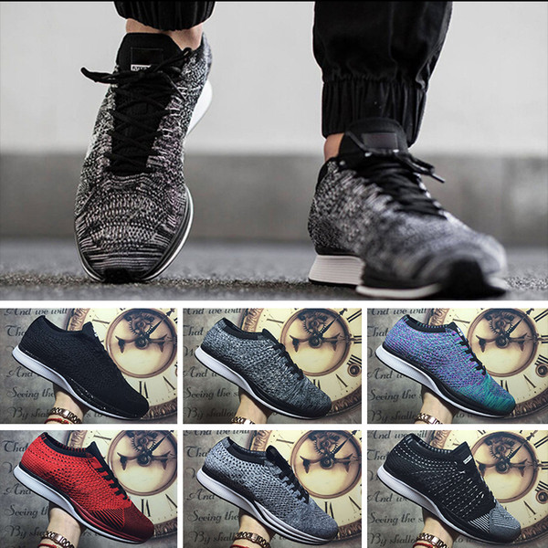 Free Shipping Top Quality Fly Racer Running Shoes For Women & Men, Lightweight Breathable Athletic Outdoor Sneakers Eur 36-45